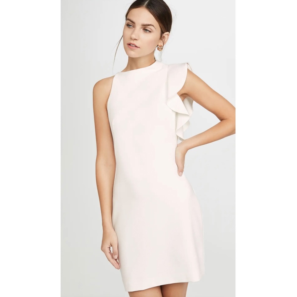 Black Halo Pabla Mini Dress in Porcelain Anthropologie Charlotte Ruffled White